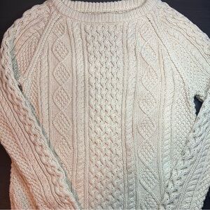 Women's L.L. Bean Signature Cotton Fisherman Tunic Sweater Beige - Size Small